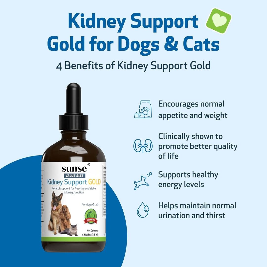 Sunse Kidney Support Gold - for Healthy Kidney Function in Dogs